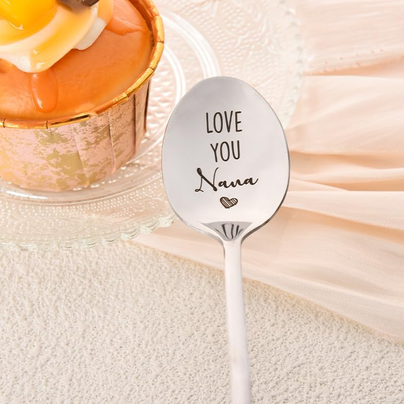 Mothers Day Gifts for Grandma Nana Spoon Gifts from Granddaughter Grandson Birthday Gifts for Grandma Grandmother Coffee Tea Lovers Gifts for Women Nana Gifts for Grandma Spoons image number 3