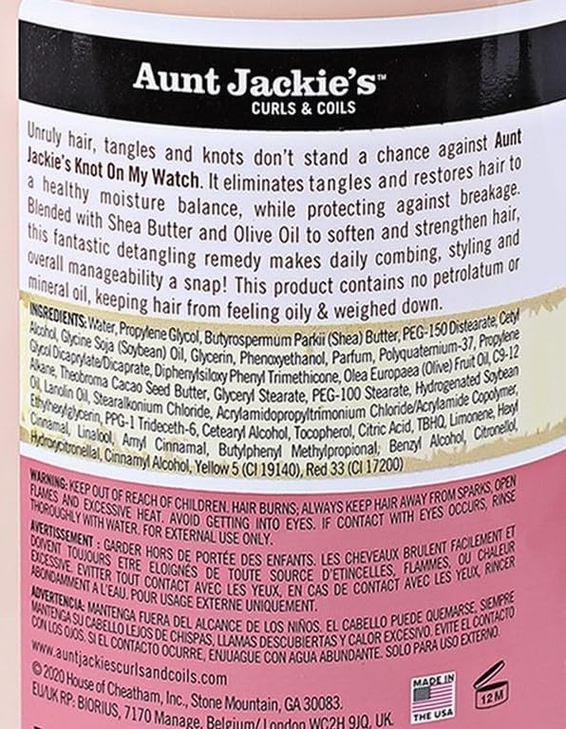 Aunt Jackie'S Curls and Coils Knot on My Watch Instant Hair Detangling Therapy for Natural Curls, Coils and Waves, Enriched with Shea Butter, 16 Oz image number 5