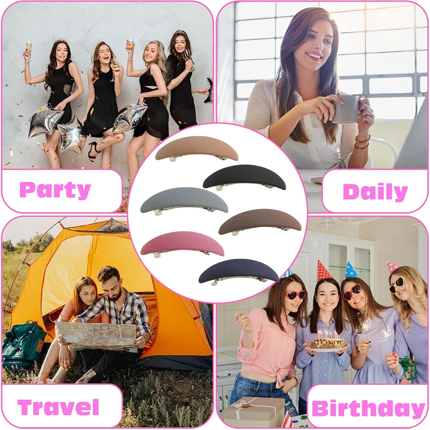 BSITSSS 6 Pieces Hair Barrettes for Women, Barrette Hair Clips Retro Classic, French Design Barrette Hair Clip, Hair Clasps Elegant, Hair Clips & Barrettes Accessories for Fine Medium Thick Hair image number 2