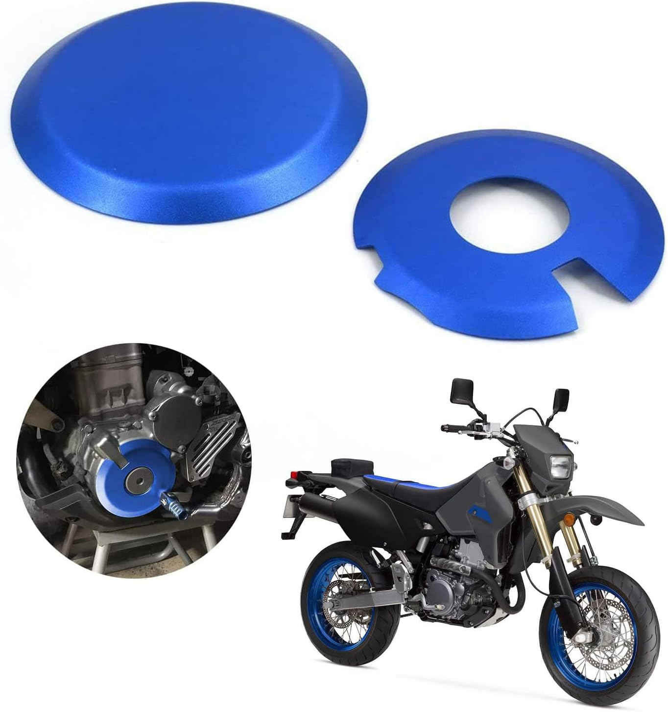 Engine Ignition Clutch Case Savers Guards Kit Protector Set Cover for Suzuki DR-Z400S DRZ400E DRZ400SM Kawasaki KLX400 Blue