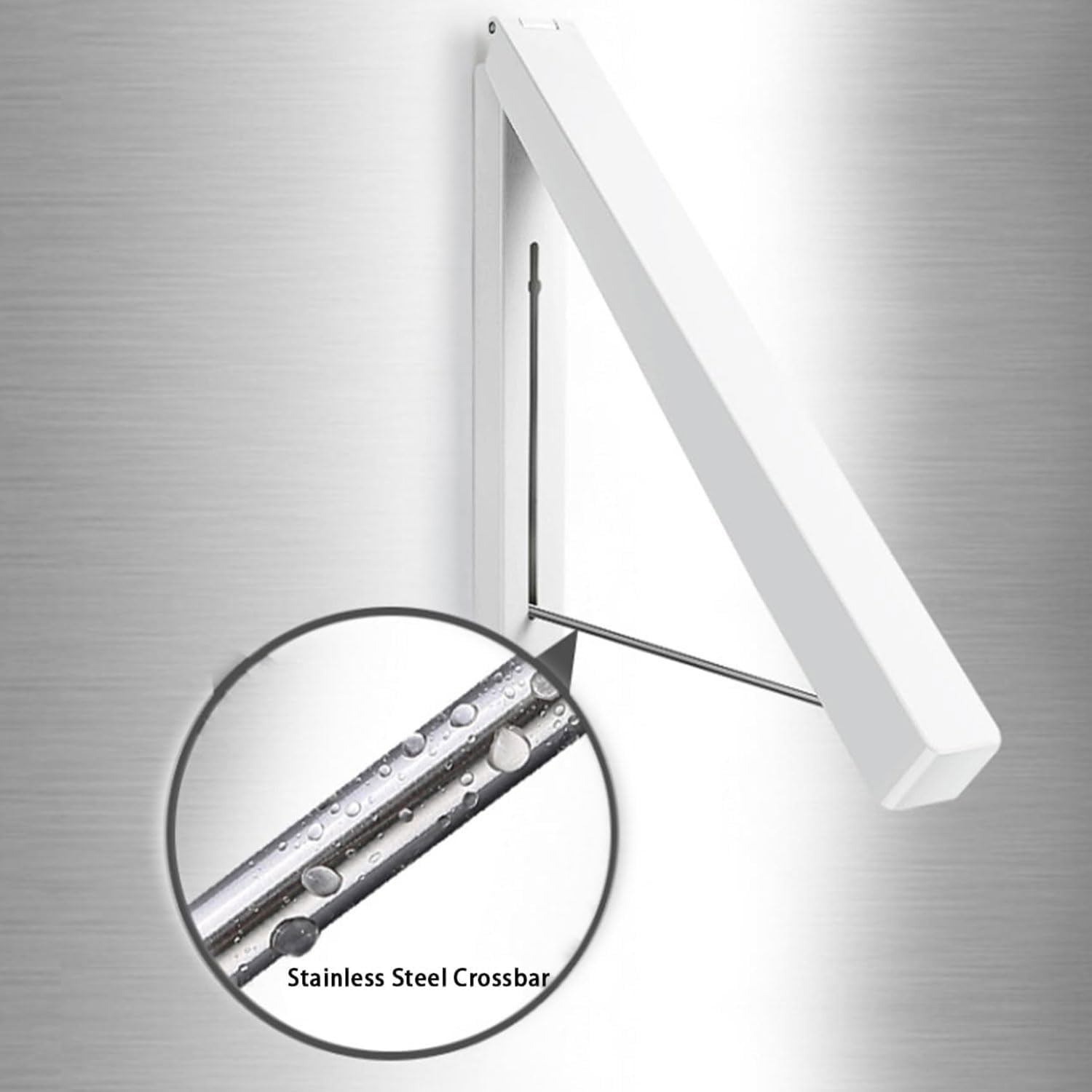 YIRANJIA 2Pcs Foldable Wall Mounted Laundrys Clothes Hanger Plastic Corners Laundry Racks for Laundry Room, Closets Storage Organization, Indoor & Outdoor Use Drying Hanging(White) image number 2