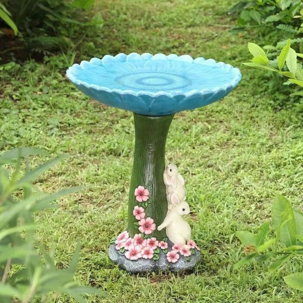 Bird Bath for Outside,Resin Bird Feeder Tree Bowl Stand Fountain,Bird Feeding Station,Bird Feeding Station,Lightweight Resin Birdbath Bowl Yard Statue for Garden Outdoors Patio Lawn Backyard image number 4