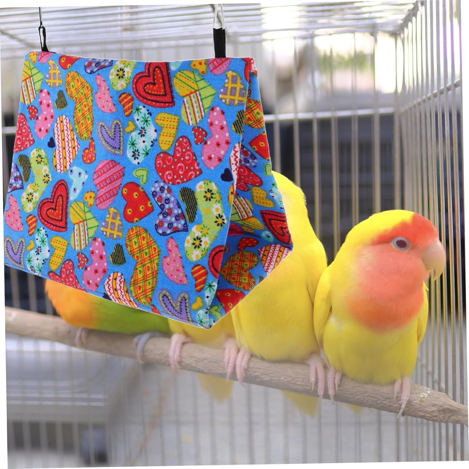 BUGUUYO Breathable Hanging Bird Bed for Parrots Large Comfortable Soft Parakeet Sleeping Hammock Tent Durable Wear Resistant Fabric Cage Nest for Cockatiels Budgies