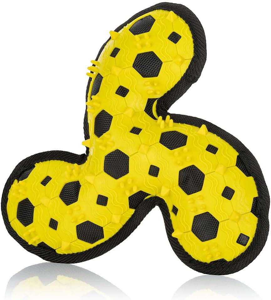 Knuffelwuff Tri Flyer Yellow Dog Toy Made of Rubber and Fabric - Grippy, Tooth-Friendly and Strengthening Binding - Ideal for Play and Conditioning Training for All Large and Small Dogs Bpa-Free image number 1