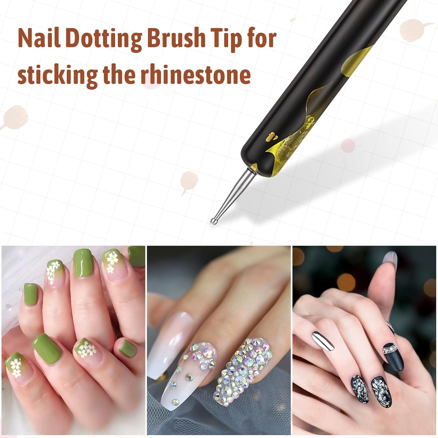 Nail Art Brush, 2-Way French Tip Brush, Acrylic Nail Brush, French Nail Brushes Tip Tool for Professional Manicure Nails Art Design image number 4