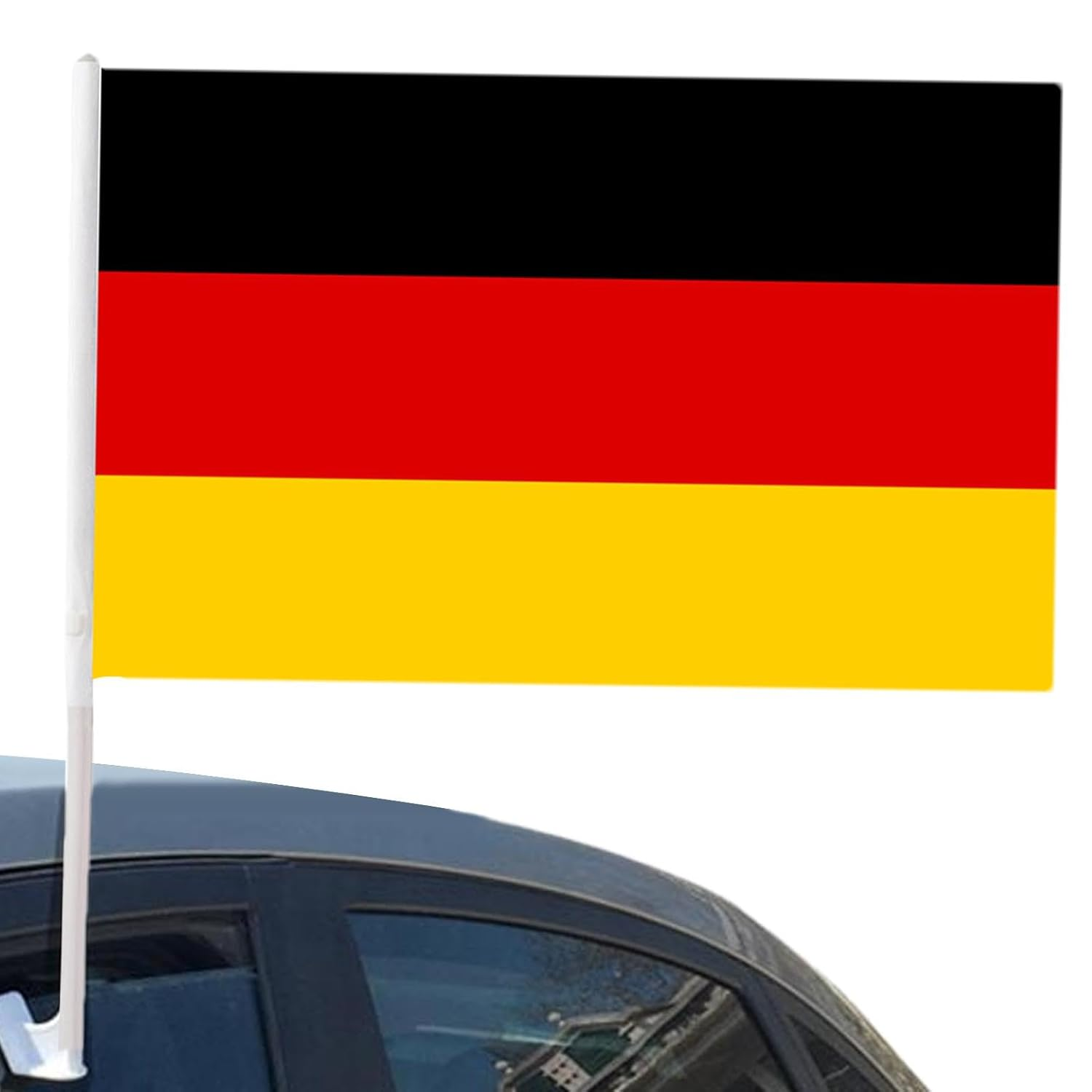 Car Window Flag, Car Flag, Small German Car Flag Banner 1X1.5Ft | Windproof Car Flag for Window, Germany Party Decoration, Outdoor Flag for Sports Fans, Soccer Tournament Events image number 4