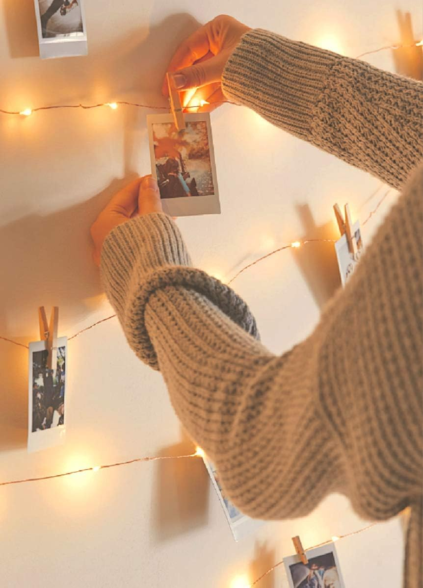 EZDC 50 LED Photo Clip String, Fairy Lights with Clips for Pictures, Polaroid Lights for Bedroom & Dorm Room Decoration image number 5
