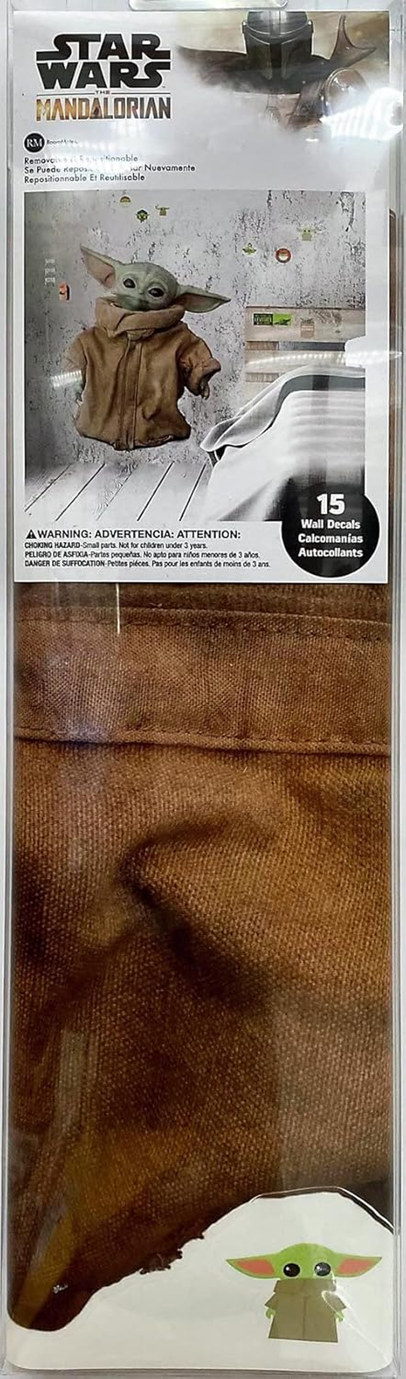 Roommates RMK4456GM the Mandalorian: the Child Peel and Stick Wall Decals, Green, Tan image number 4