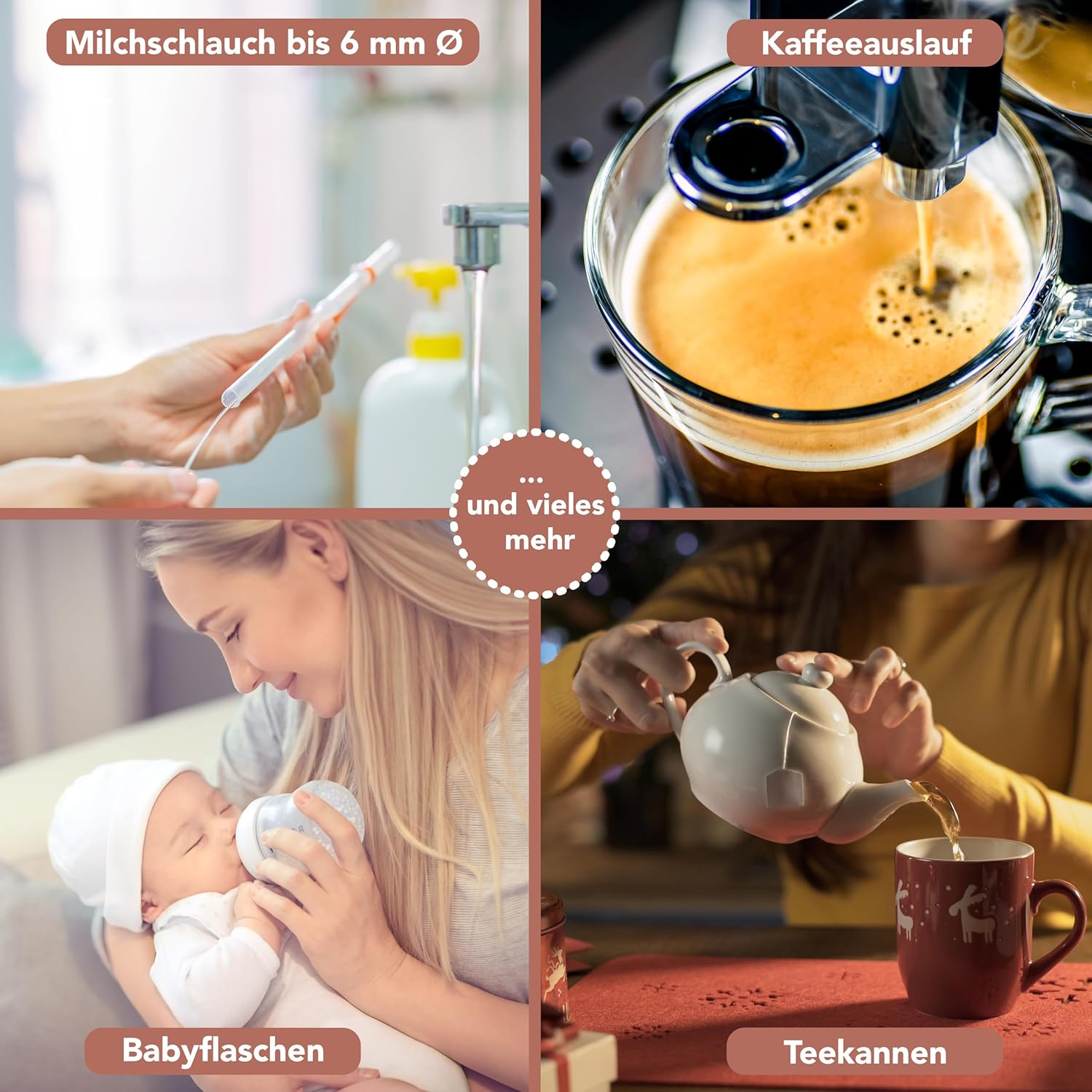 Fancility 4 X XXL Cleaning Brushes 32 Cm Long, 3 Mm and 7 Mm Diameter for Milk Hoses of Fully Automatic Coffee Machines Such as Miele Jura Siemens Krups Saeco Melitta Bosch Nivona Coffee Spout And image number 5