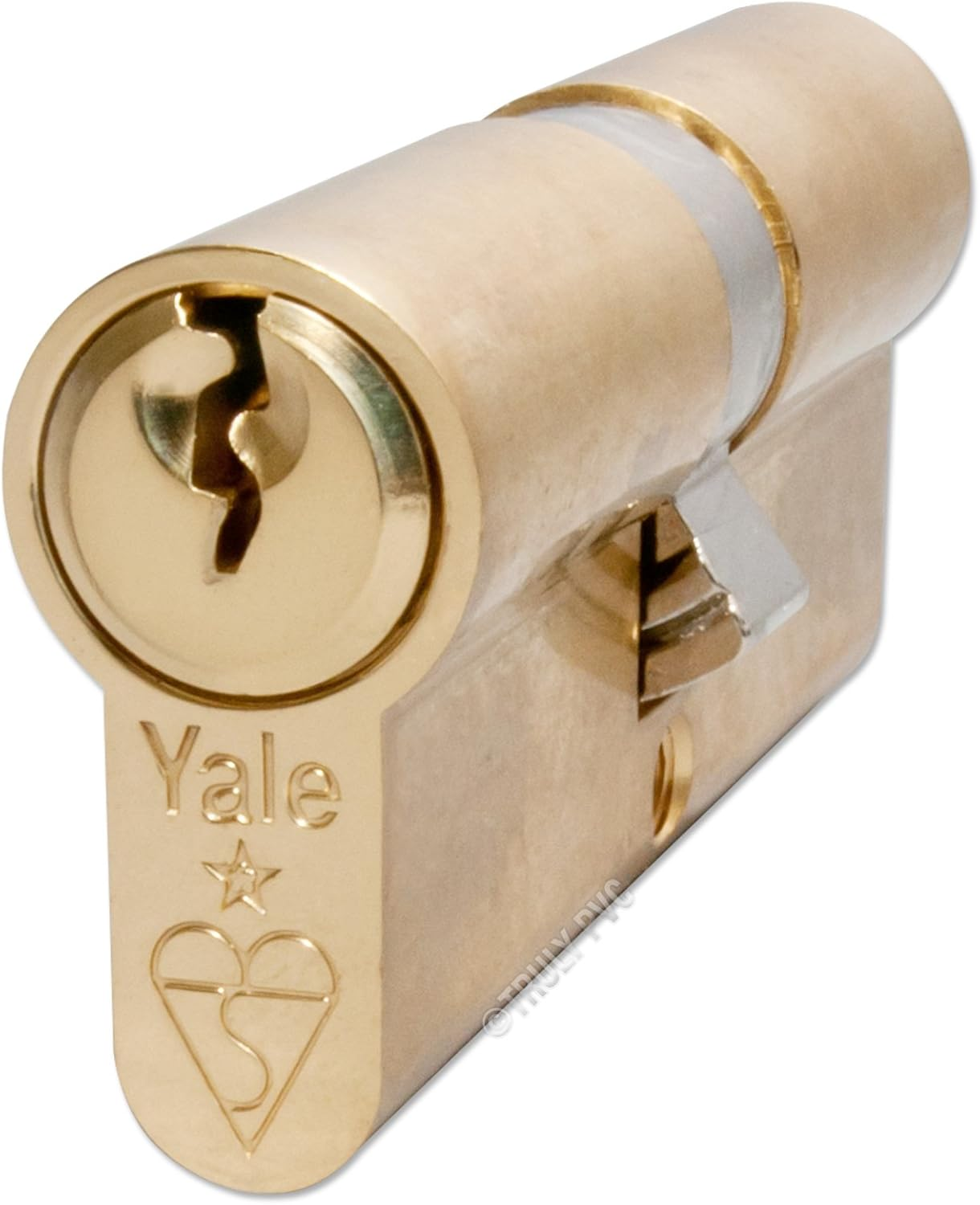 Yale PKM3545-PB Euro Double 1 Star Kitemarked Cylinder, 3 Keys Supplied, High Security, Visi Packed, Suitable for All Door Types, Brass Finish, 35:10:45 (90 Mm) image number 2