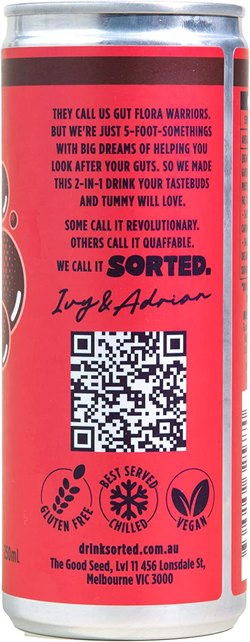 SORTED. Cola Prebiotic Soft Drink | Boosts Gut Health | High-Fibre, 99.9% Sugar-Free, Low Carb, Low Calories | 12X250Ml Cans image number 4