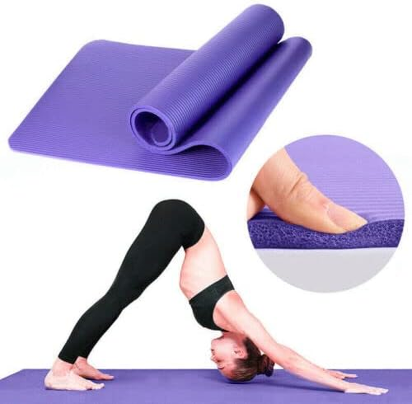 AIMALL Non-Slip Yoga Mat, 10/15/20MM Thick NBR Foam Exercise Pad, Durable Pilates and Fitness Mat with Carry Strap, 72X24 Inches, for Home Gym and Workouts image number 6