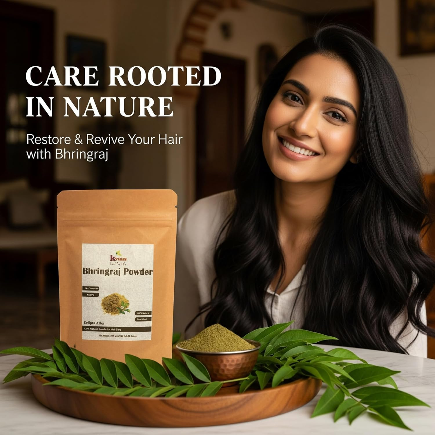 Bhringraj Powder | 3.53 Oz (100 G) | Eclipta Alba | Natural & Pure Powder for Hair Care by KVAAS image number 5