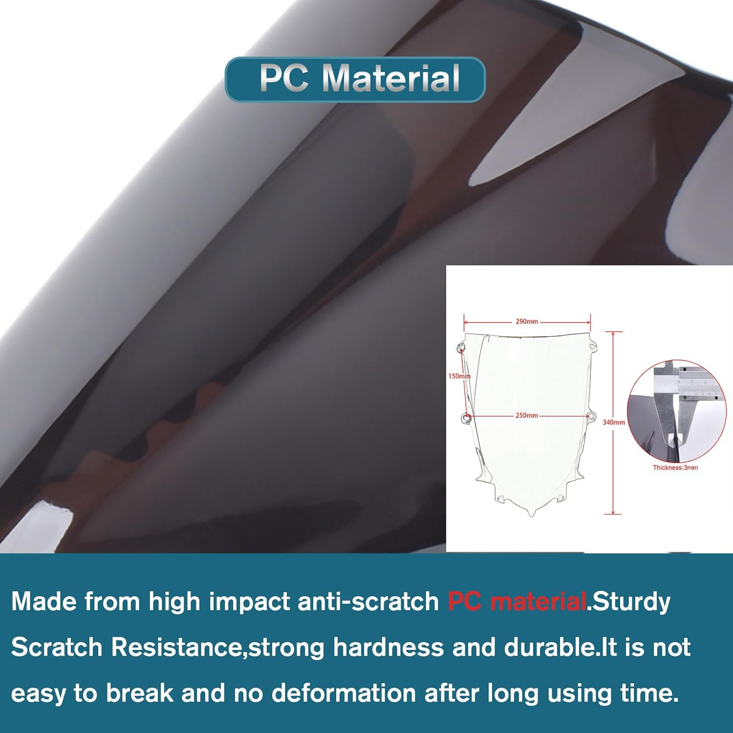 Midimttop Motorcycle Double Bubble Racing Sports Wind Deflector Windscreen Windshield Front Fairing Compatible with YA&MA&HA YZF-R6 YZFR6 2017-2023 YZF-R7 YZFR7 Accessories 2021-2025 image number 3