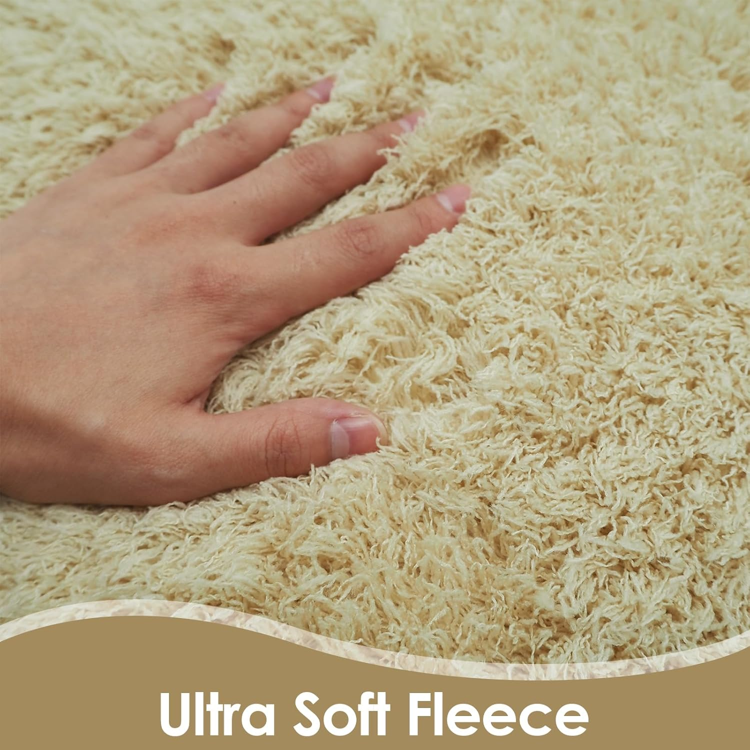 Fuffly Area Rug for Kids Playmat Soft Indoor Modern Shaggy Silky Smooth Rugs Non-Slip Fur Fluffy Carpet Living Room Dining Room Bedroom Floor Mat (Camel Color, 120 * 160Cm) image number 6