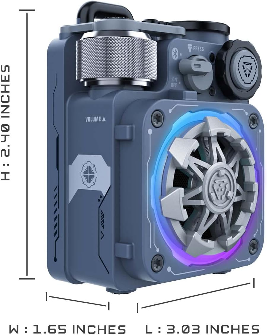 Muzen Cyber Cube-Pro Bluetooth Speaker, Bluetooth 5.0, Portable Speaker with Fidget Spinner, Crystal Clear Sound with RGB Led Light Wireless Speaker, Waterproof Speakers for Indoor Outdoor image number 5