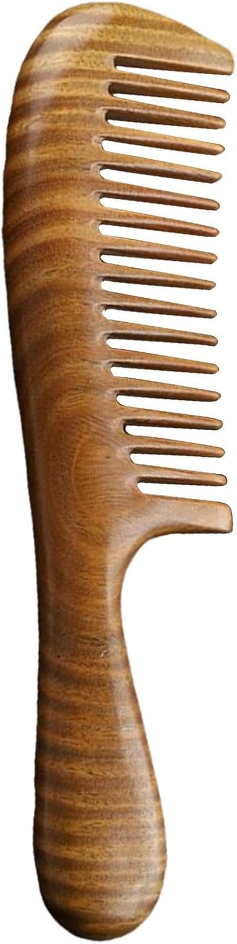 Wooden Comb, Walnut Wood Hair Comb, Sandalwood Detangling Comb, Hair Styling Tools, Scalp Massager Comb, Curly Hair Detangler, Wavy Hair Comb, Long Hair Styling Tools, Natural Wood Hair Accessories image number 3