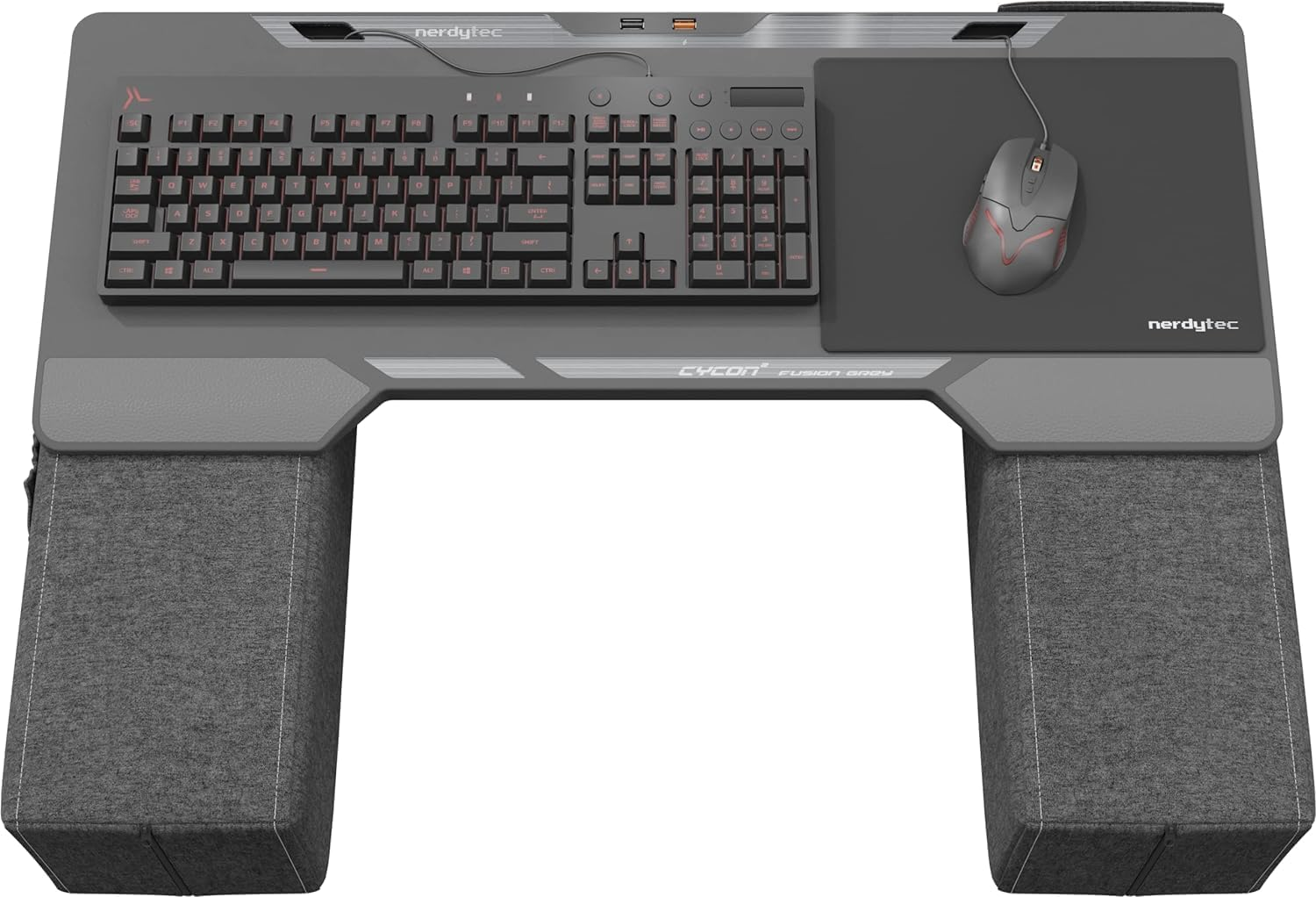 Couchmaster CYCON&sup2; Fusion Grey &ndash; Ergonomic Gaming Lapdesk for Couch and Bed &ndash; USB Hub Gaming Lapboard &ndash; Large & Stable (For PC, PS4/5, Xbox One/Series X, Laptops) image number 4