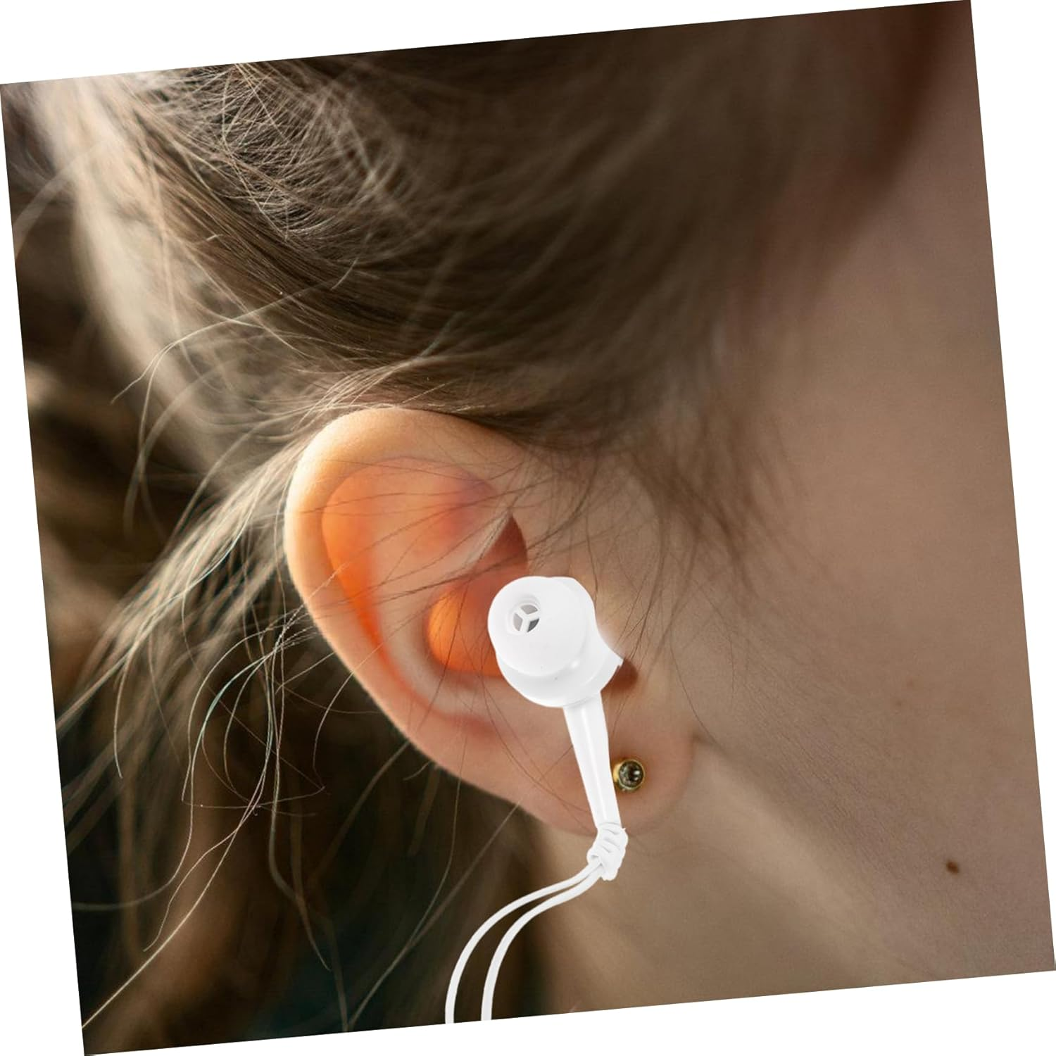 ELAYARD Retractable Wired Earbuds In-Ear Earphone Noise Cancelling, Compact Telescopic Ear Plugs for Music Devices, White Earphones Suitable for Travel and Pocket Use image number 2