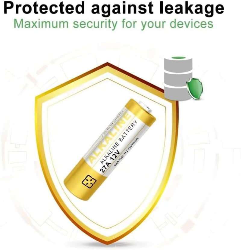 10PC 27A 12V Alkaline Battery, A27S MN27 L828 A27 12V Battery Long-Lasting for Key, Car Alarms, GPS Trackers Alkaline Batteries image number 5