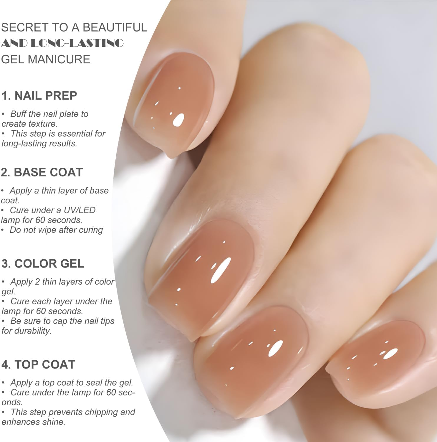 Vishine 16Ml Sheer Brown Nude Jelly Gel Polish Translucent Nude Crystal UV Gel DIY at Home Nail Art Soak off Brown Nude Shade E040 - Dusty Rose Pink - E042 image number 6