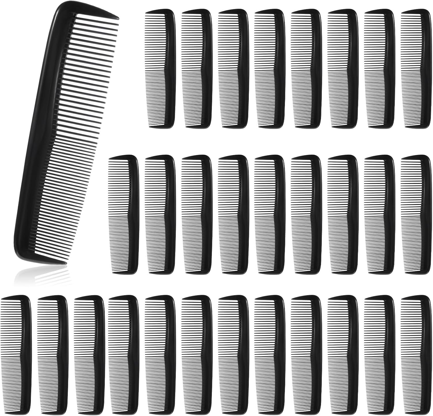 Pack of 30 Plastic Pocket Combs Black Hair Comb Men'S Styling Comb with Fine and Standard Teeth Hair Combs Hair Cutting Combs for Women Hairdresser Hair Care image number 1