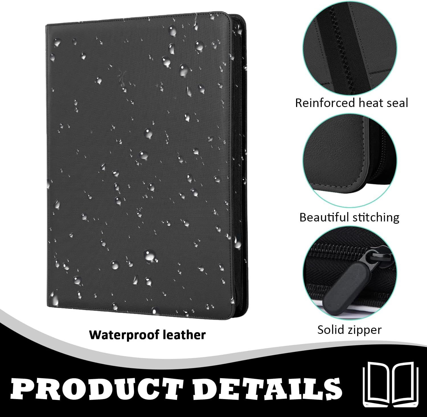 16 Pocket Premium Trading Card Zip Binder,1024 Side-Loading Slots Card Album Holder, Trading Card Holder, Ringless Game Trading Card Protective Organize Folder, Compatible with Yugioh, MTG image number 4