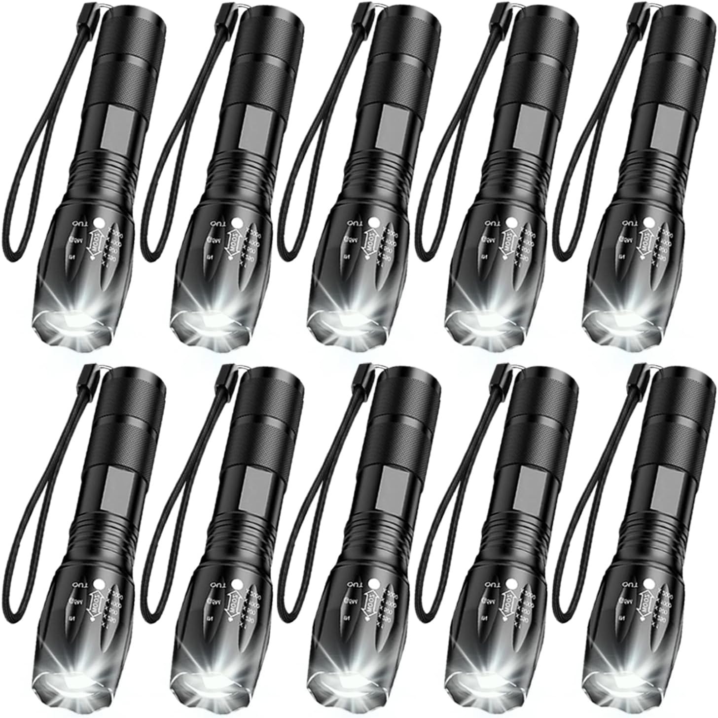 HYVCZP 5/10/20 Pack ​LED Torch,Super Bright Flashlight,5 Modes Adjustable Focus, Waterproof Lightweight Mini Handheld Torch for Camping, Home, Emergency, Hiking, Outdoor (10 Pack) image number 3