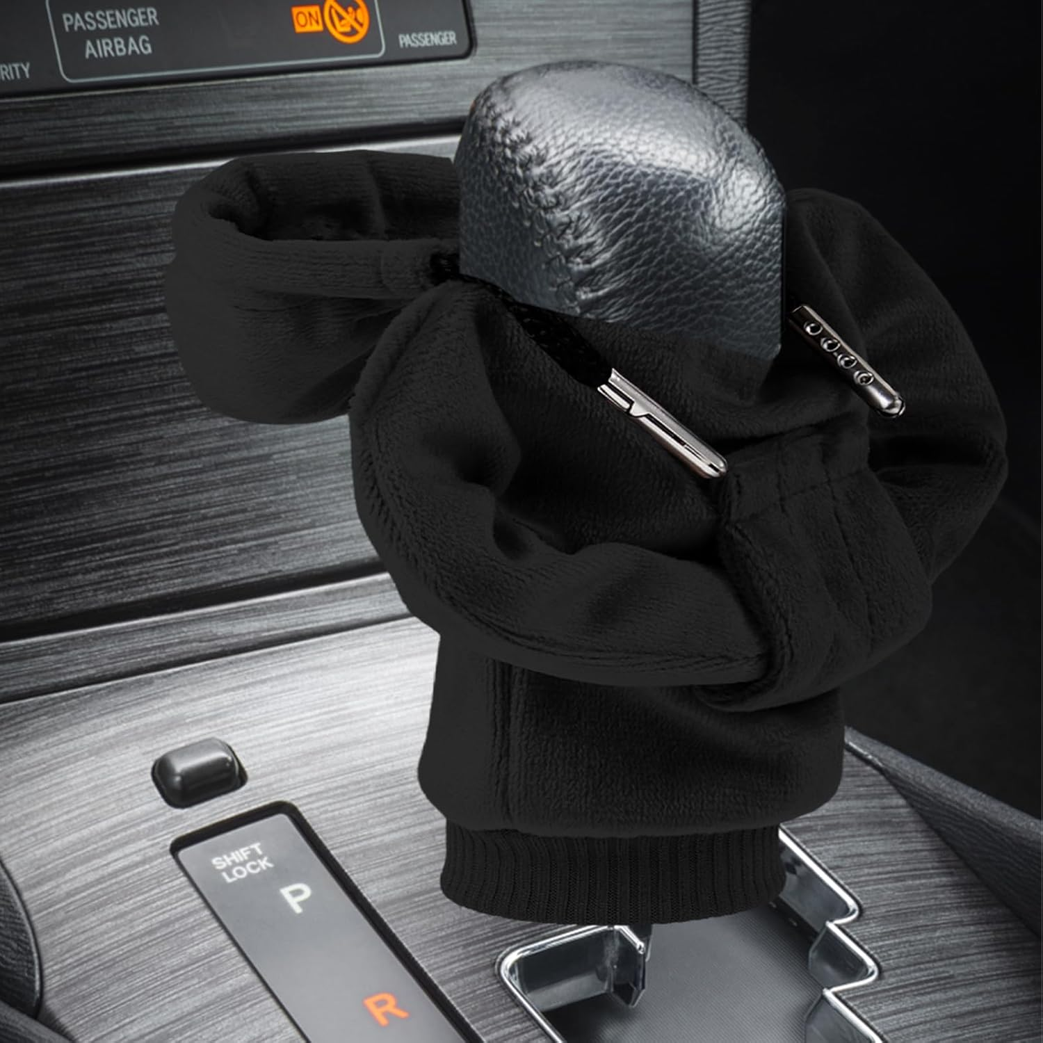 Gear Shift Hoodie, Universal Car Gear Shift Knob Cover, Funny Sweater Shifter Hoodie, 4.7 Inch Gear Stick Hoodie Protector Decoration(Black) - Army Green image number 4