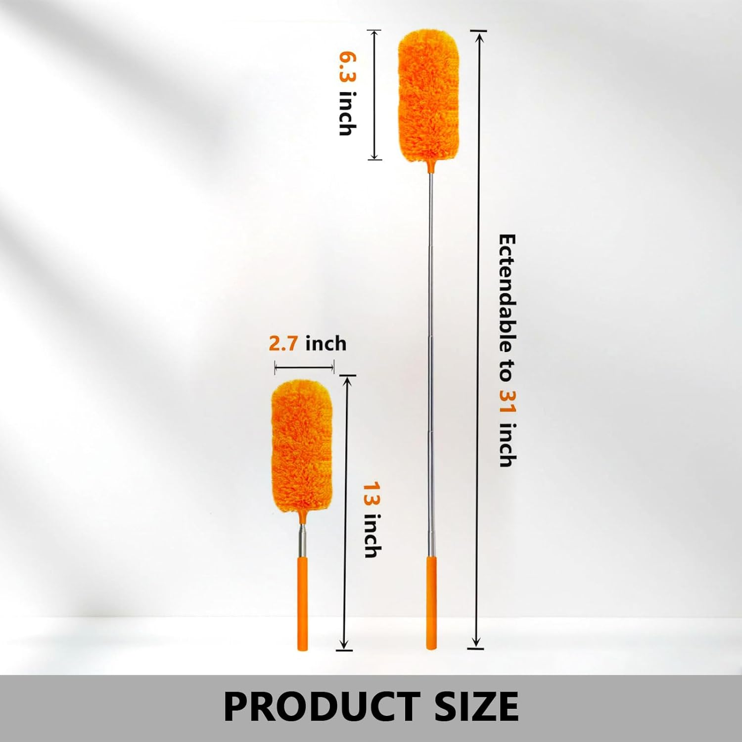 4 Pack Microfiber Feather Duster, with Extendable Pole and Bendable Head, Washable Microfibre Cleaning Tool for Cleaning Office, Car, Computer, Furniture, Sofa, Photo Frame image number 2