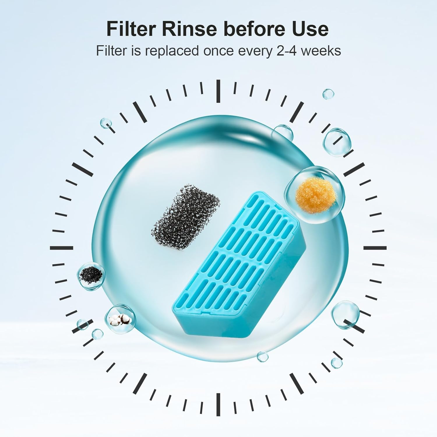 Vindox 2.5 L Cat Fountain Wireless Filter and 6 Activated Carbon Ion Exchange Resin Filter and 6 Pieces Pump Foam Filter image number 5