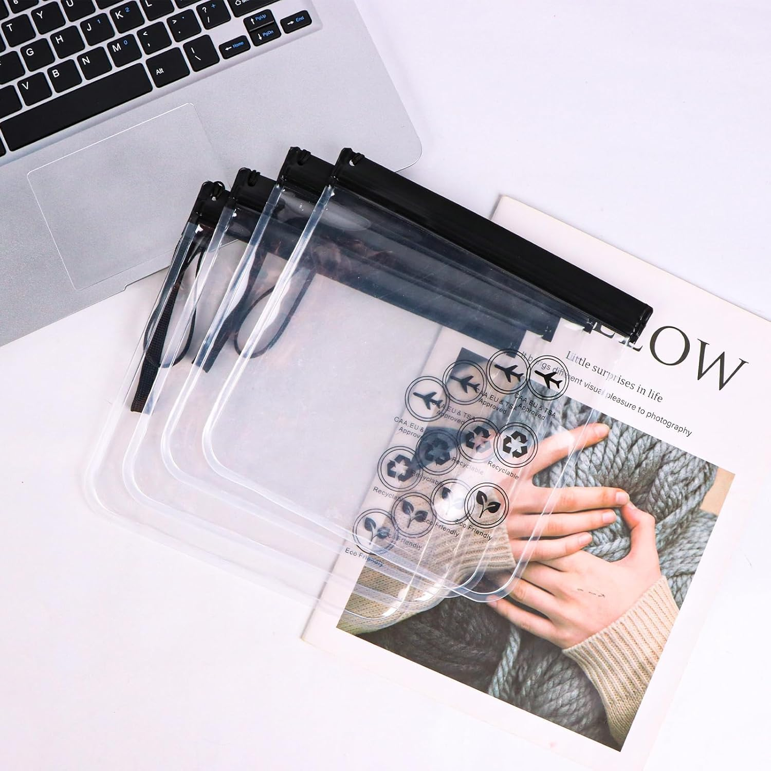 Vervesourced 6Pc Airport Security Liquids Bags, Airport Liquid Bags 20 X 20 Cm, Clear Toiletry Bag for Travel, Clear Plastic Makeup Bag for Women Travel Essentials image number 4