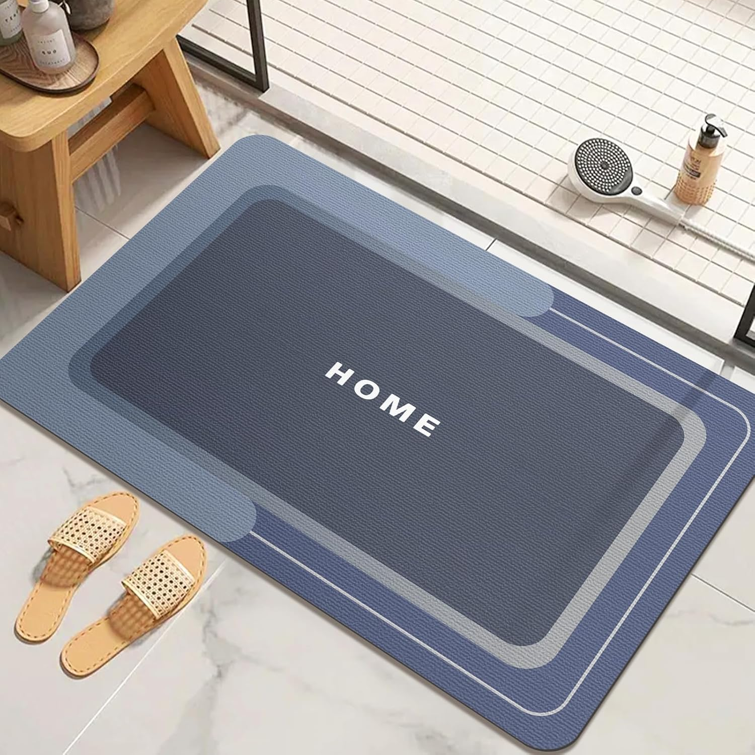Bath Mat Rugs Bathroom Rug Non Slip Bath Rugs Quick Dry Absorbent Bath Mats for Bathroom Floor (Dark Grey, 40 X 60 Cm)