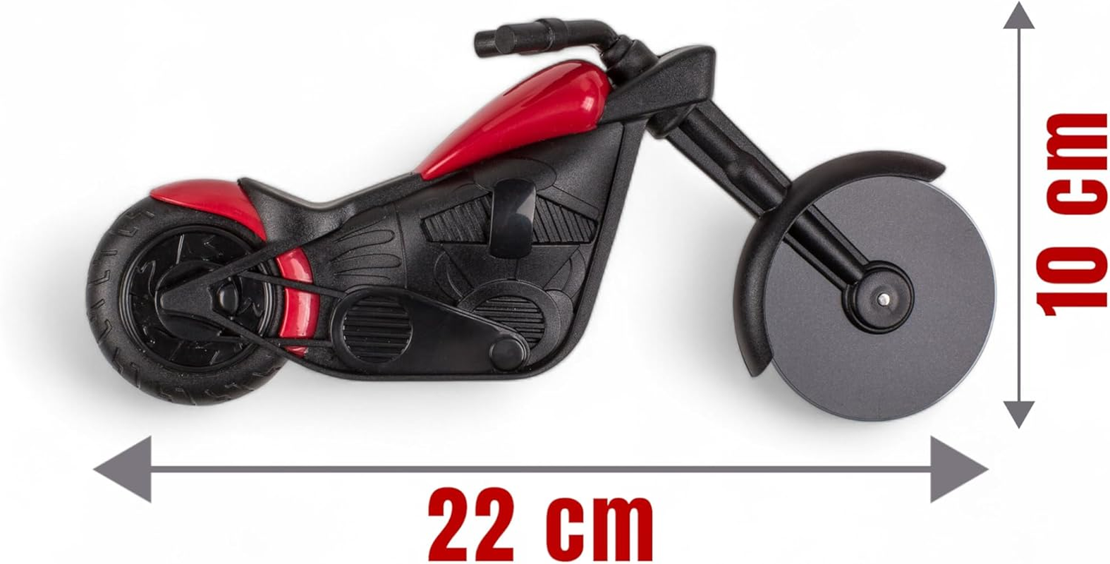 MIJOMA Pizza Cutter Motorcycle - Trendy Pizza Scooter in Motorcycle Design, Stainless Steel Wheel, Pizza Cutter with Stand, Pizza Wheel Approx. 22 X 10 Cm image number 5