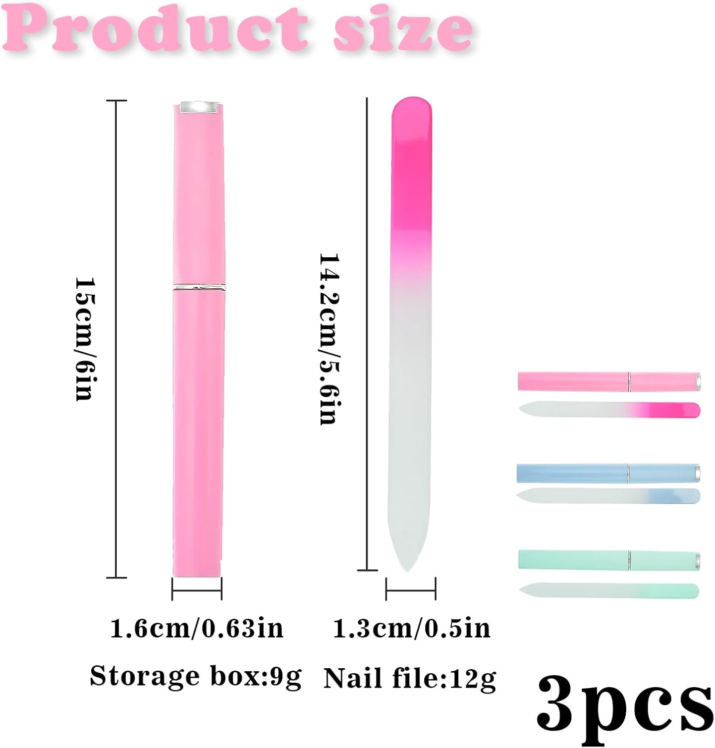 3 Pcs Nail File, Double-Sided Nail Buffer, Durable Nail Files, Suitable for Nail Shaping, Polishing, Manicure, Pedicure Home Professional Use image number 5