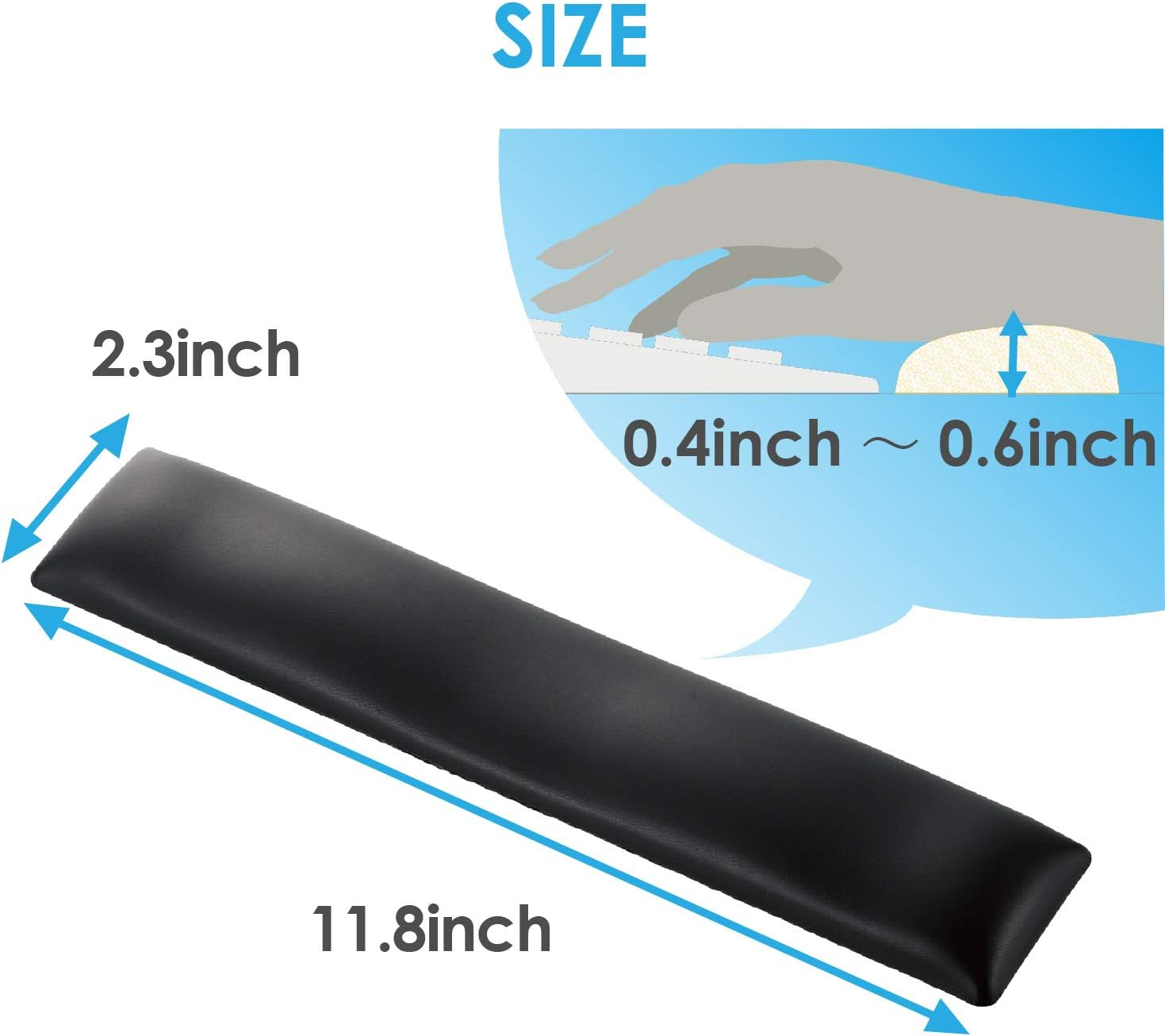 ELECOM Wrist Rest FITTIO Long Type/Fatigue Reduction/Ergonomic Design/Comfortable/Memory Foam/Anti Skid Black MOH-FTPBK image number 3