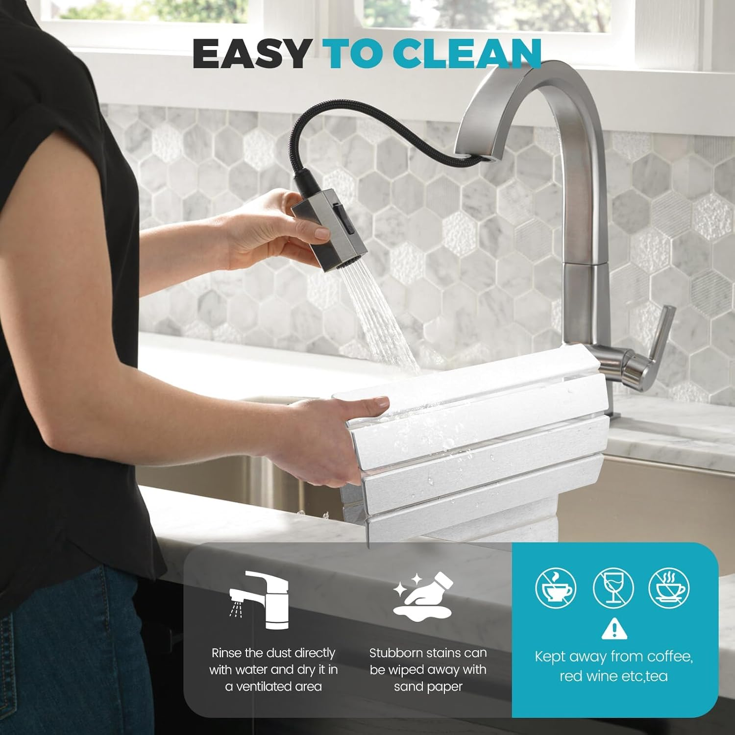 Diatomaceous Earth Dish Drying Mat, 60*40Cm Stone Drying Mat, Diatomaceous Earth Mats, Stone Dish Drying Mat, Environmentally Friendly Quick-Drying, Suitable for Tableware, Bottles, Cups image number 5