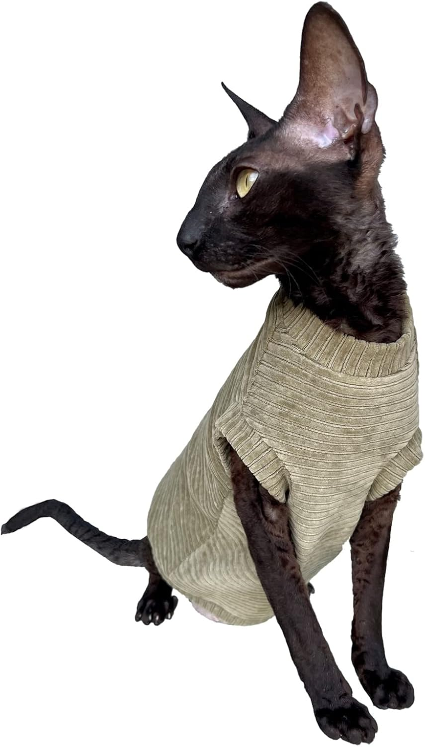 Kotomoda Hairless Cat'S T-Shirt Olives for Sphynx Cat (X-Large) image number 1
