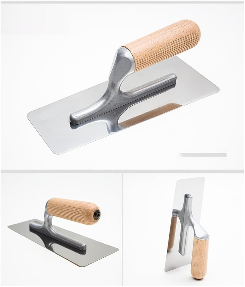 Zicojia Polished Stainless Steel Venetian Plaster Trowel Set 3 PC Paint Plastering Finishing Hand Tools image number 4