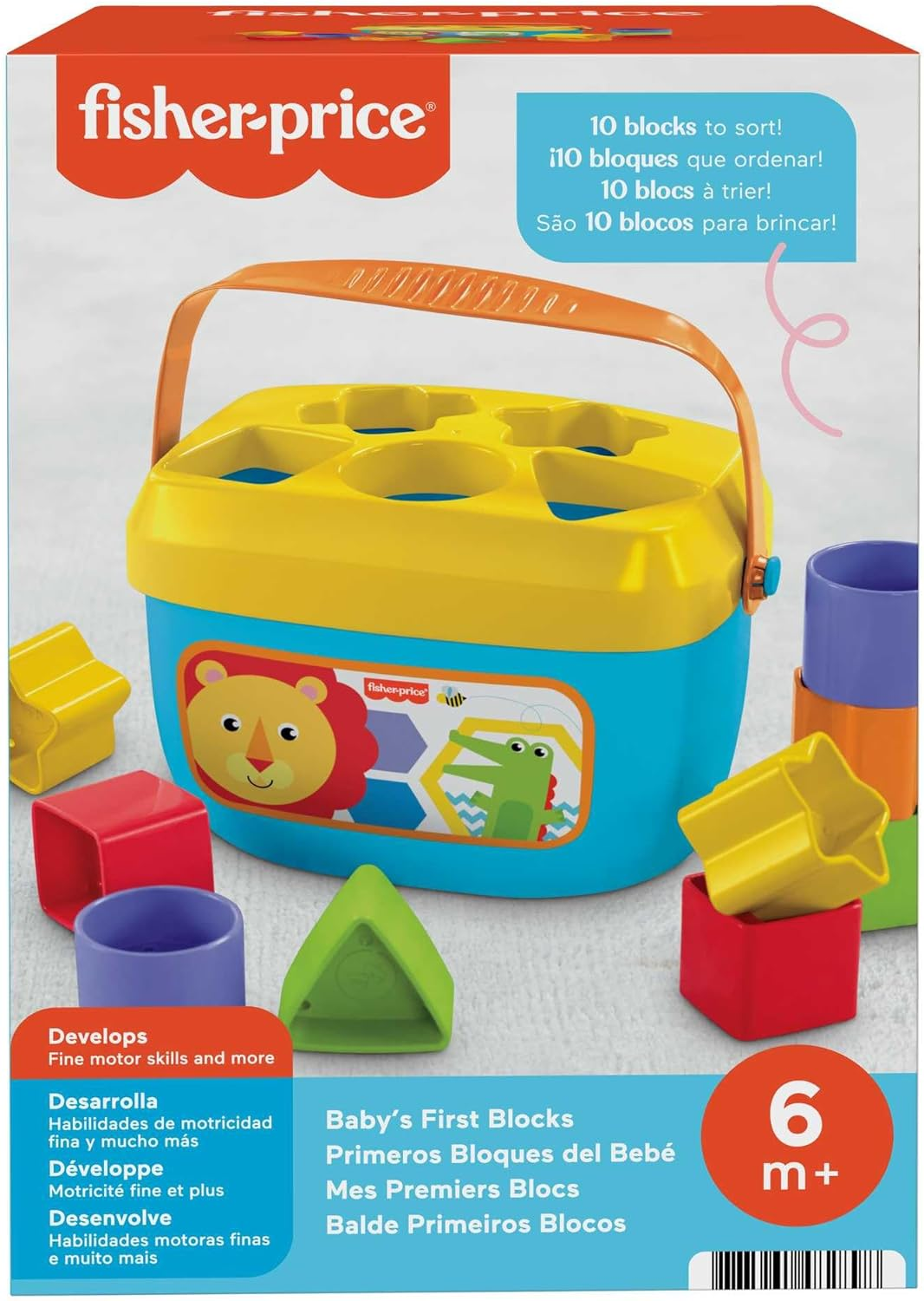 Fisher-Price Stacking Toy Baby&rsquo;S First Blocks Set of 10 Shapes for Sorting Play for Infants Ages 6+ Months image number 5
