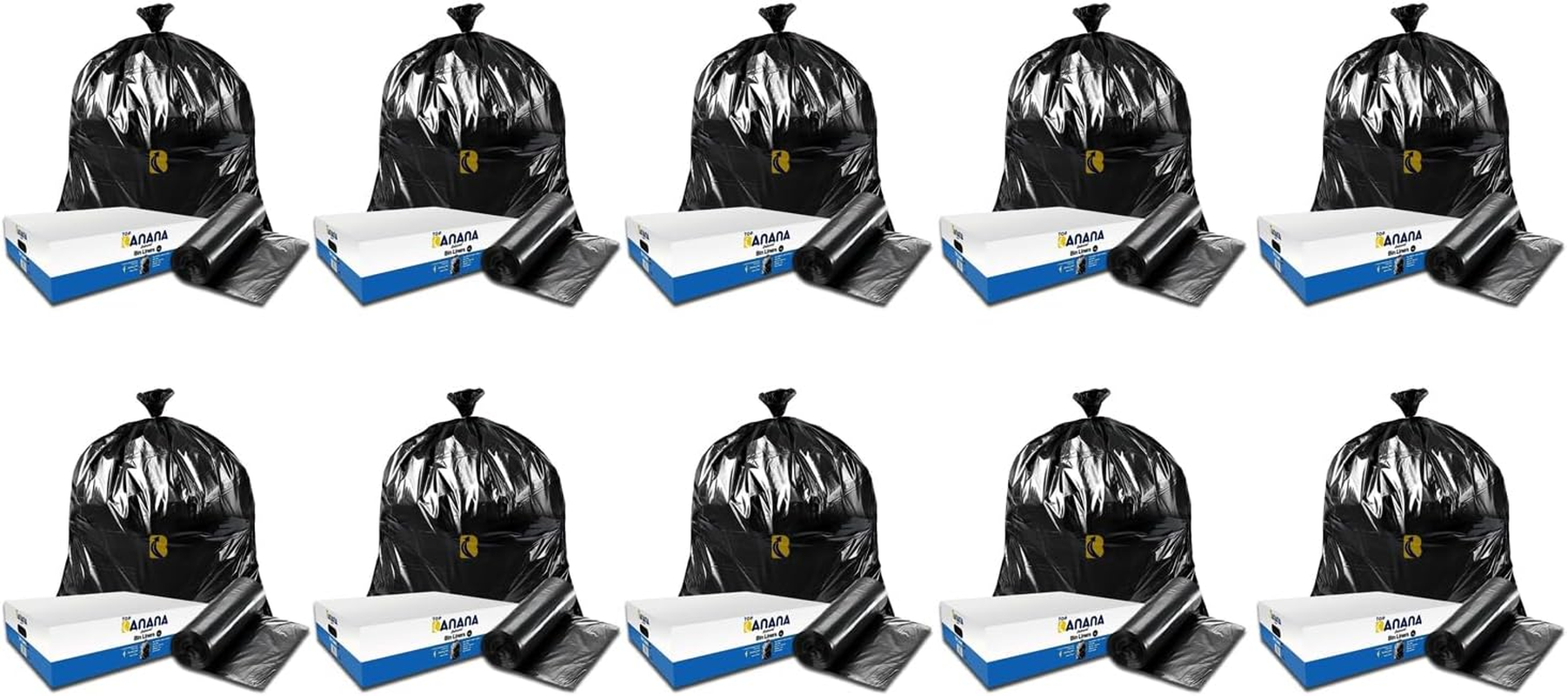 Garbage Bags 18L Carton of 2,000 - Black Rubbish Bin Liners 54 X 45 Cm - 11 Um Standard Thickness - Lavender Scented Waste Bags for Offices, Commercial Spaces, Household & Cleaning (Pack of 10)