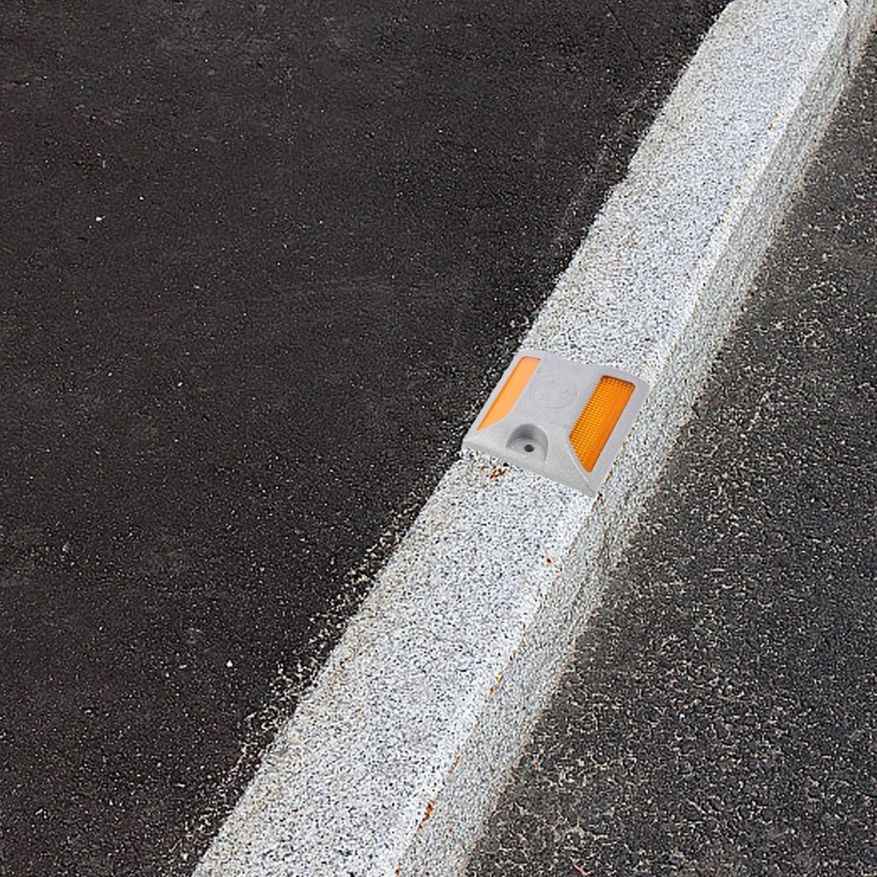 6 Pcs Reflective Driveway Markers - Aluminum Road Reflectors for Enhanced Night Visibility Ideal for Driveways Pathways and Safety Marking