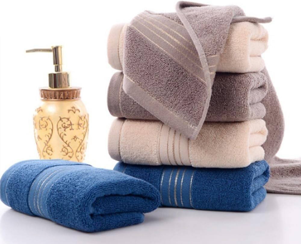 3 Pcs Cotton Hand Towels Set - Soft and Comfortable, Strong Absorbency, Multiple Color Options, Essential for Home Cleaning Blue/Gray/Beige