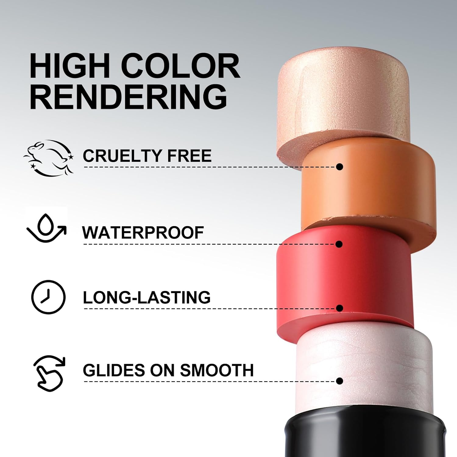 Focallure 3 Pcs Cream Contour Sticks,Shades with Highlighter & Bronzer Blush,Non-Greasy and Water-Resistant Face Contouring Pen,Easy to Sculpt the Create a Finishing Makeup,Neutral,18 Gram - Fair image number 4