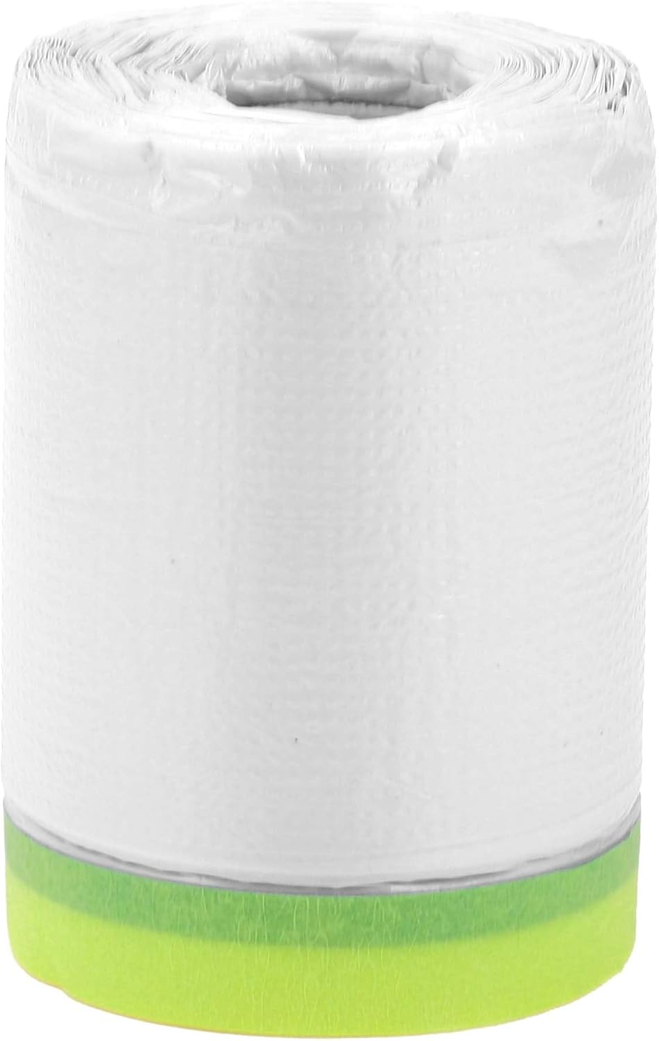 X AUTOHAUX Pre-Taped Masking Film Plastic Cover PE Film Natural Fiber Material 1 Pc 2500X30Cm / 82.02Ftx11.81" White Green