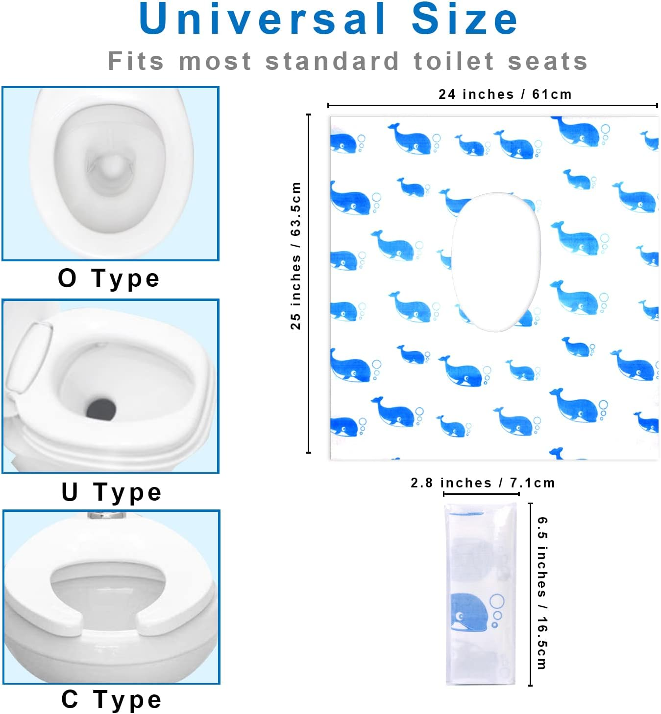 Toilet Seat Covers Disposable, 41 Pack Extra Large Disposable Toilet Seat Covers for Adults, Individually Wrapped Potty Training Liners with Non-Slip Adhesives for Kids in Home, Restrooms & Travel image number 1