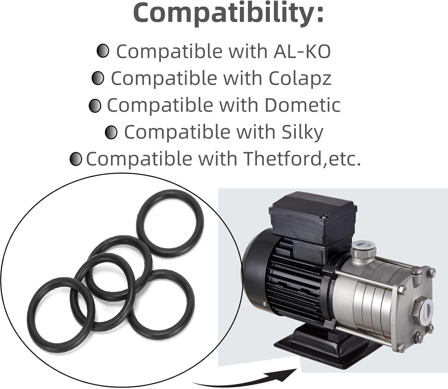 100Pcs Water Pump Housing O-Ring Rubber Seal 17X13X2Mm Compatible with Al-Ko/Compatible with Colapz/Compatible with Dometic/Compatible with Whale Systems image number 5