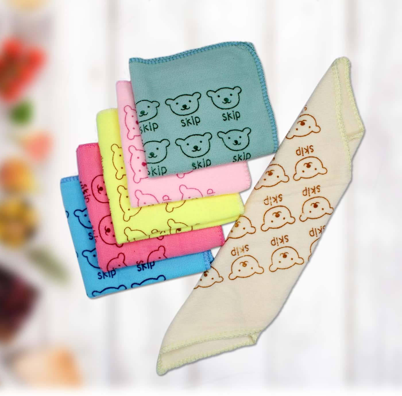 Kabello Love Touch Very Soft Fresh Loom Cotton Face Hanky, Face Towel, Handkerchiefs (Multi Color Set of 12) image number 4