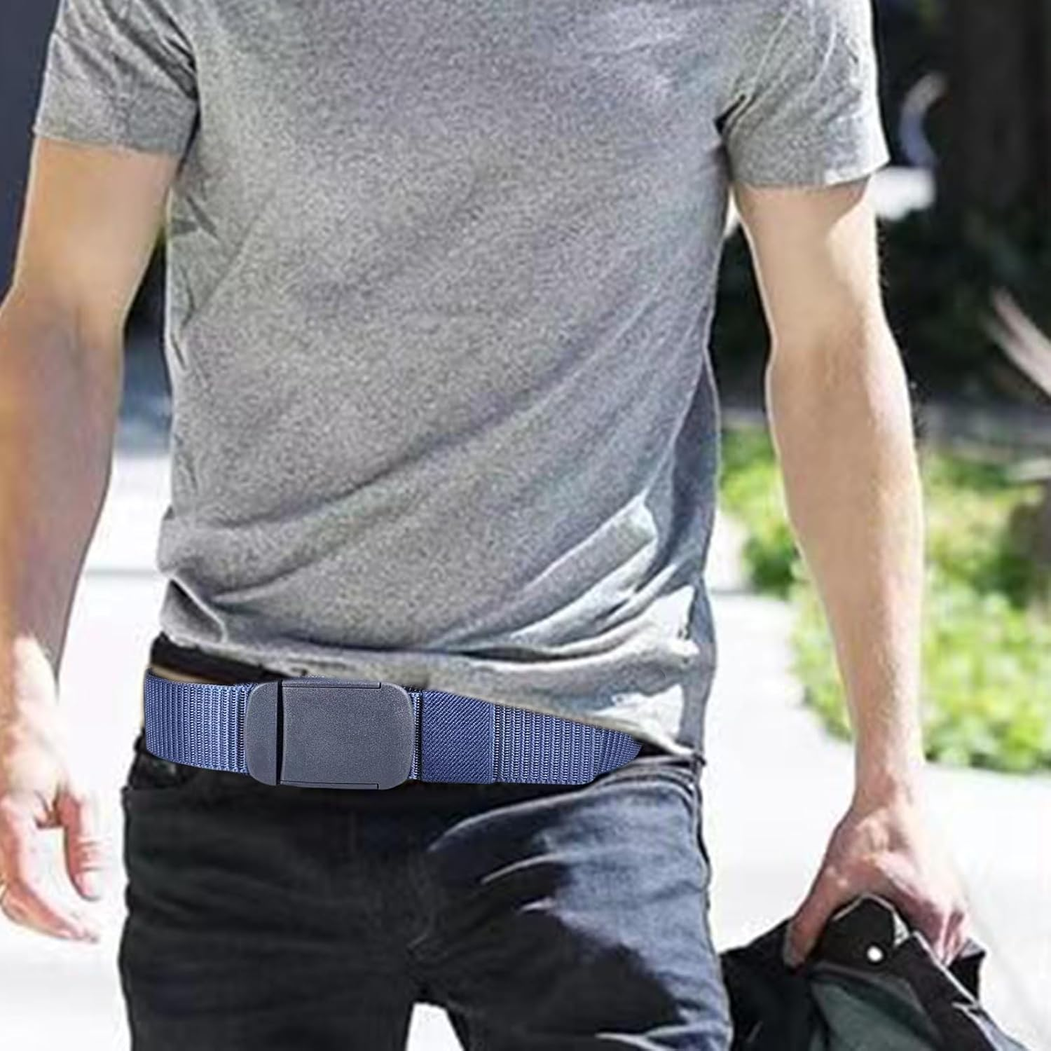 GLANSI Travel Security Money Belt, Money Belt with Hidden Money Pocket, Undercover Hidden Wallet, Adjustable Canvas Belt for Travel, Money Waist Belt Bag, Anti-Theft Passport Wallets for Men & Women