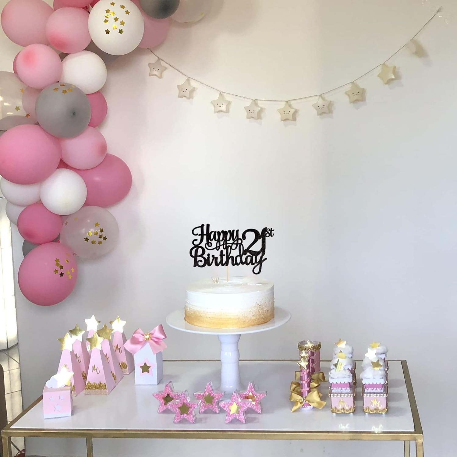 1 PACK Happy 21St Birthday Cake Topper Glitter Cheers to 21 Years Birthday Cake Pick 21 Fabulous Cake Decoration for Happy 21St Birthday Theme Party Decorations Supplies Black - 13Th image number 4